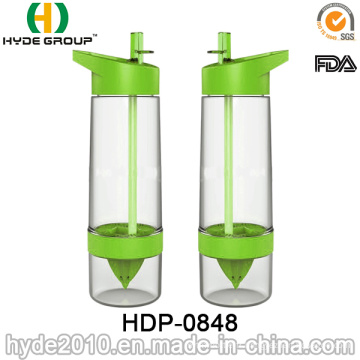 Bouteille de Citron Zinger citron en plastique sans BPA de Tritan, bouteille en plastique d&#39;infusion de fruit de vente chaude (HDP-0848)